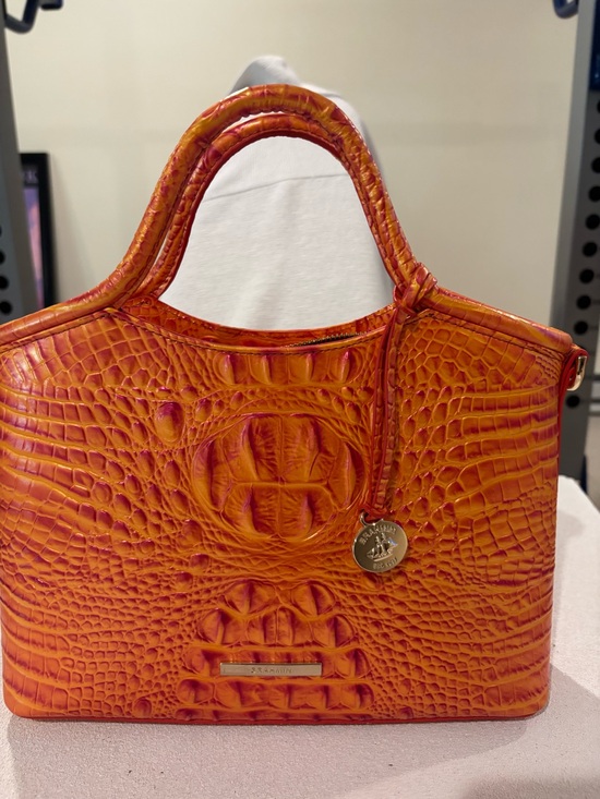 Brahmin Handbags - Brahmin Orange Croc-Embossed Satchel